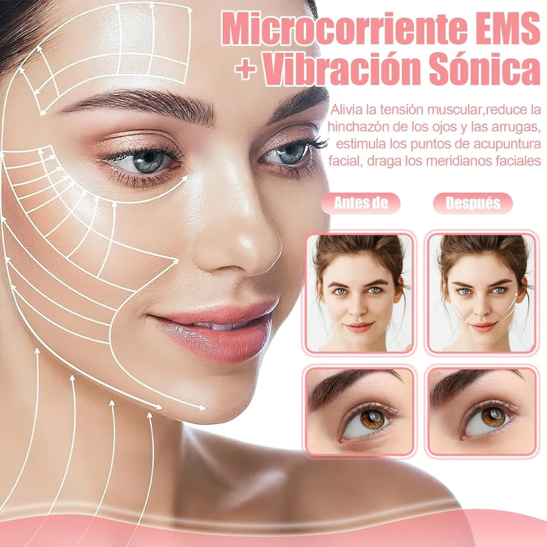 Masajeador facial con efecto lifting