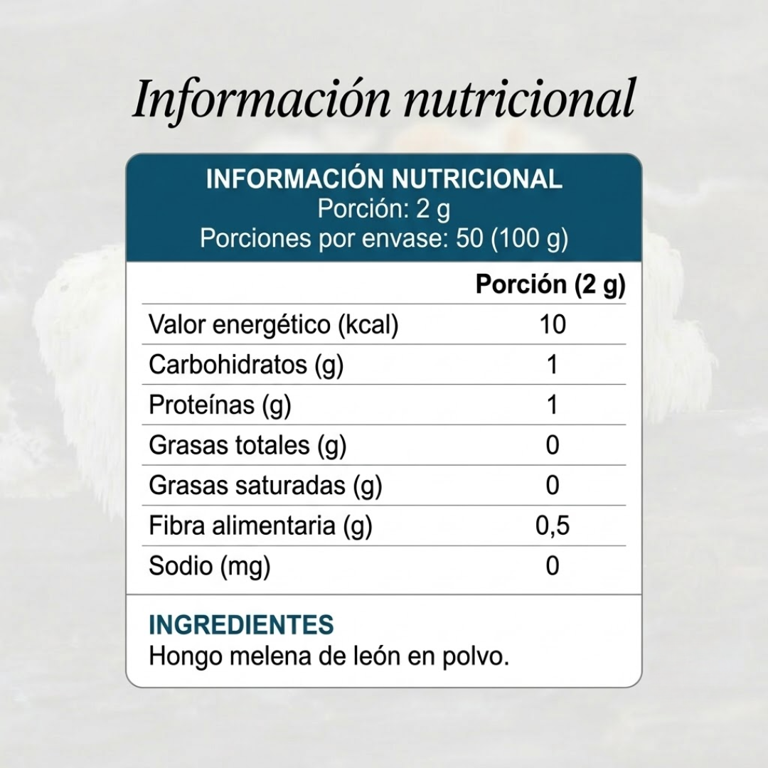 Suplemento natural de Melena de León